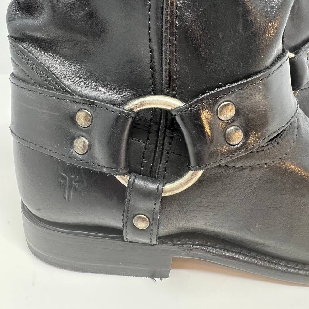 Frye Women's Wyatt Harness Boot Black Leather Bootie Size 6B - Picture 7 of 14